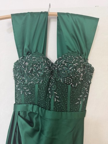 Grünes satin abendkleid damen - satin,