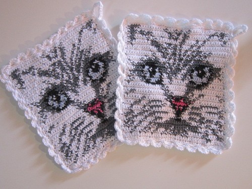 Topflappen selbst gehäkelt - ,