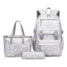 Schulrucksack Set Mädchen Schulranzen Backpack Tragetasche Blümchen Praktisch