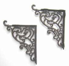 2 GARTEN REGAL KONSOLEN REGALKONSOLEN ANTIK STIL COTTAGE GARTEN GUSSEISEN NEU 