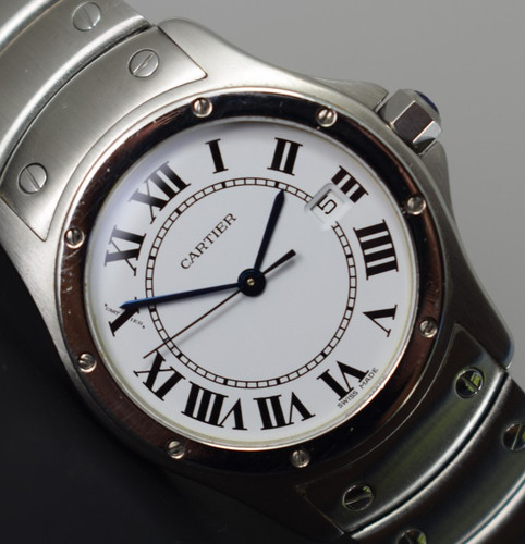 Cartier santos ronde - ronde, damenuhr