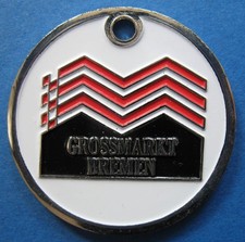 alte WERTMARKE BREMEN Grossmarkt großer EKW Chip 5 DM Größe RRR