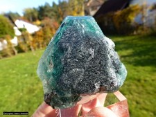 Fluorit Kubooktaeder xx  mit Boulangerit xx im Kristall aus Peru # 2