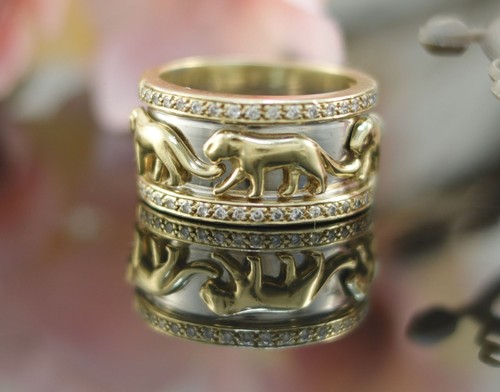 Panther diamanten ring - panther,