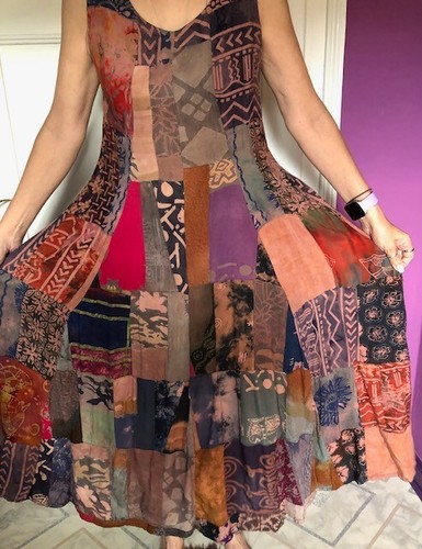 Langes patchwork sommerkleid - patchwork,