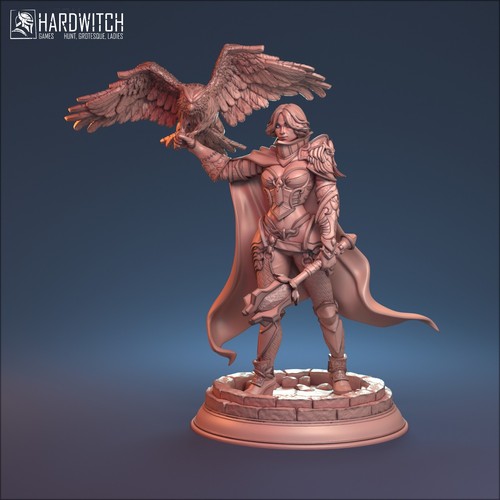 Kämpferin mit eule miniatur - kämpferin,