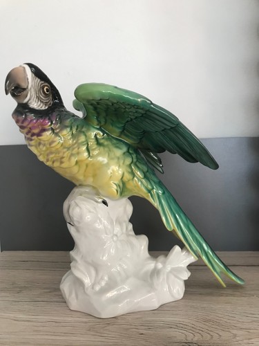 Porzellan figur papagei vogel - figur, papagei-vogel