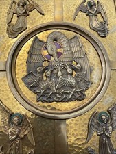 Tabernakel Tür 4 Evangelisten Engel Pelikan Bild Altar Sakral Kirche Antik 19.Jh