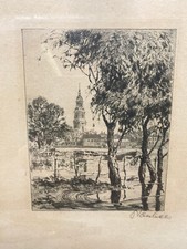 Antike Radierung gerahmt