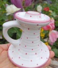 schöner  Kerzenständer " Gmundner Keramik - Rosa  Tupferl"