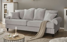 Sofa in hellgrau Couch 3,5-Sitzer Sofagarnitur Loungesofa breit 230 cm Adelina