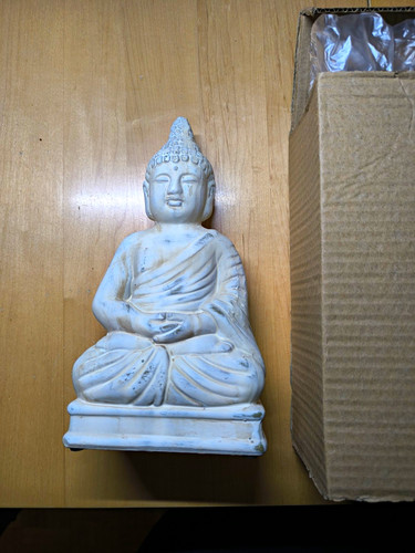Buddha figur weiß aus - weiß,