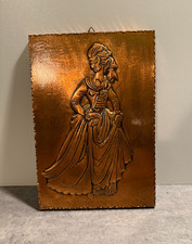 Frau Dame Kupferbild Reliefbild Relief Handarbeit ca. 26 x 18cm.