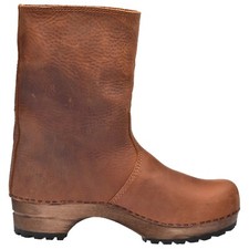 Sanita 'Risotto' Oiled Leather Clog Boots in Cognac (473222) - Hölzern