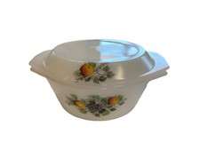 Arcopal „Fruits de France“ Schüssel, Kasserole mit Deckel Opalglas  Vintage