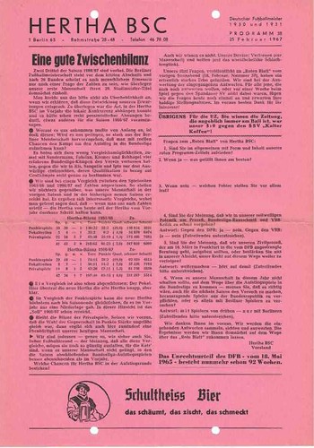 Fussball programmheft 66 67 - , 66/67