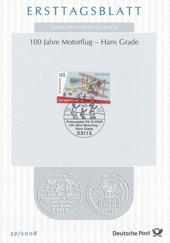 Ersttagsblatt 2008 100 - ersttagsblatt,