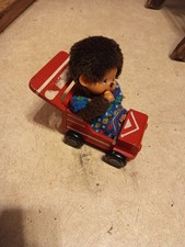 Monchhichi Sekiguchi Original Vintage mit Holz Rennwagen Sammlung 1974 Selten JP