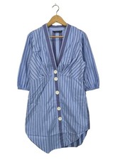 ZARA WOMAN Wickelkleid Damen Kleid Gr. DE 40 blau Casual-Look