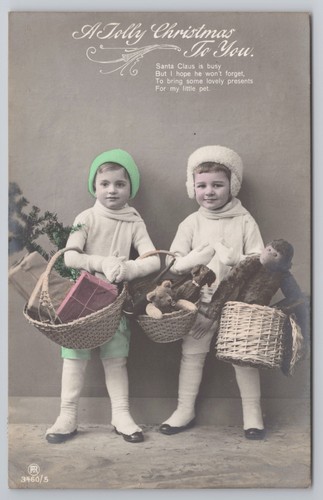 Rppc postkarte zwei jungen - zwei,