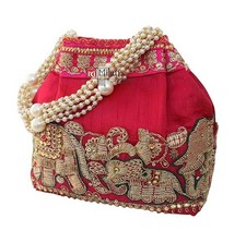 Rosa handgefertigte potli - rosa,