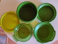 Micro Gourmet Tupperware Mikrowellendampfgarer in grün, 5 Teile, wie NEU