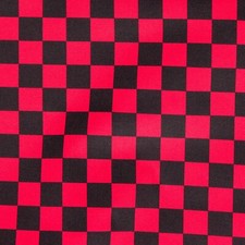 ROT & SCHWARZ SCHACHBRETT STRETCH BAUMWOLLE TWILL STOFF METER 63" BREITE