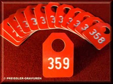 Gravierte garderobenmarken - 10,