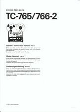 Sony Bedienungsanleitung  für TC 765 - 766 - 2 Copy user manual