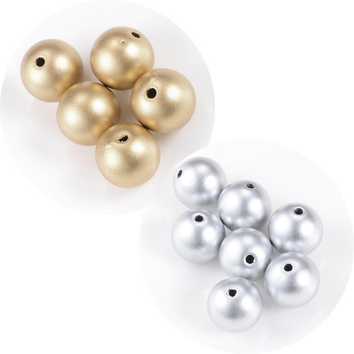 Acrylperlen matt gold silber - gold, &