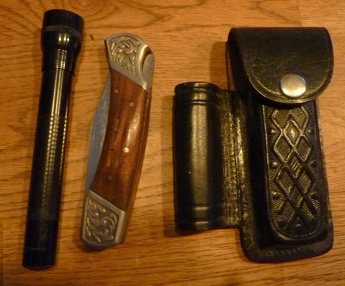 Leder klappmesser holster - leder,