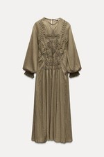 *ZARA*Kleid*Midikleid*Gr.XS*khaki*Viskose*NP.89,95€*NEU*