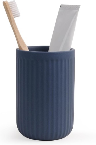 Zahnputzbecher keramik blau - zahnputzbecher,
