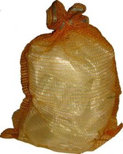 30 Stück Kartoffelsack Raschelsäcke 320 x 480 mm goldgelb 5 kg Zugband reissfest