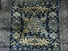 ALTER TEPPICH AUS WOLLE HANDGEKNÜPFT BRÜCKE KARACHI 96x92cm ORIENTTEPPICH