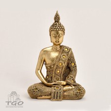Buddha Figur sitzend in gold
