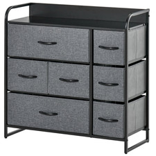 Tallboy kommode grau stoff - grau,