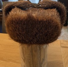 Tschapka aus Biberfell und Wildleder aus DDR Zeiten *Gr. 57*