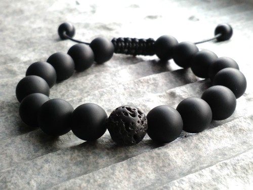 Armband onyx perlen - perlen, lavastein