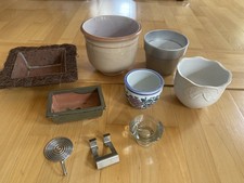 9 tlg. Blumen Töpfe Wandhaken Edelstahl kerzenhalter Glas neu +gebr. Blumentöpfe