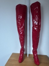 Plateau Overknees Stiefel Rot