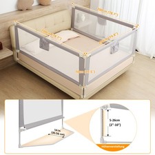 200 x 200 x 190 cm Bettgitter Faltbar Bettschutzgitter Rausfallschutz Baby Fall