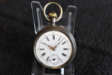 schöne antike TASCHENUHR -  800er SILBER  - Cylindre - 6 RUBIS 42 mm um 1900