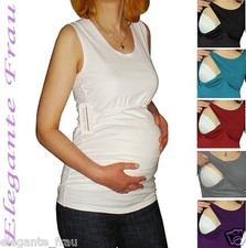 4 in1 Stillshirt, Umstands Shirt Still Top Tunika Gerafft  Unterhemd Ärmellos 