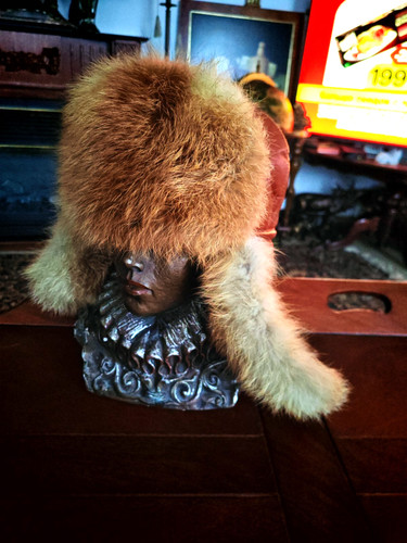 Fuchs pelzmütze leder - leder, kappe