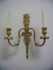 Antikes Leuchterpaar Bronze Wandleuchter Empire für je 2 Kerzen