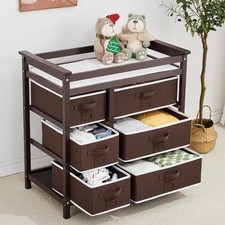 Baby holz Wickelkommode Wickeltisch Kommode mit 6 stpffSchubladen 86x48x87cm