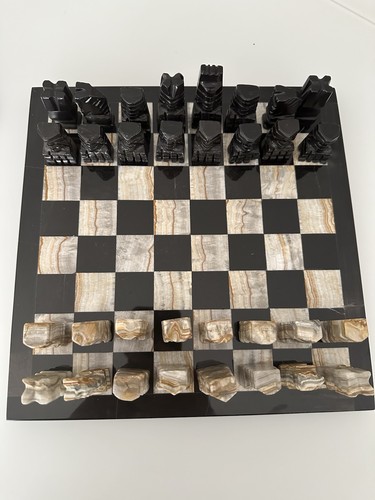 Schachspiel set marmor onyx - schachspiel, set,