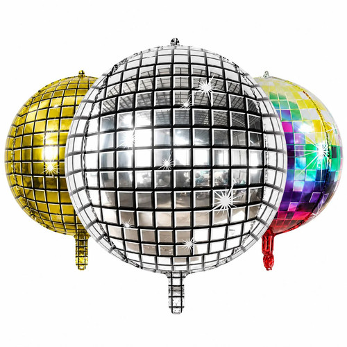 Disco kugel folienballon 55cm - disco,