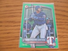 2025 Bowman Prospects Green #BP72 Paulino Santana 16/99 RANGERS